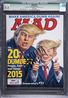 2016 Donald Trump Signed "Make America Dumb Again!" MAD Magazine (CGC 8.0 & PSA/DNA)